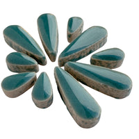 Ceramic Teardrops  Phthalo Green