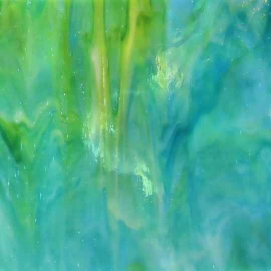 Plaque de Verre Bleu Sarcelle Marbré Iridescent