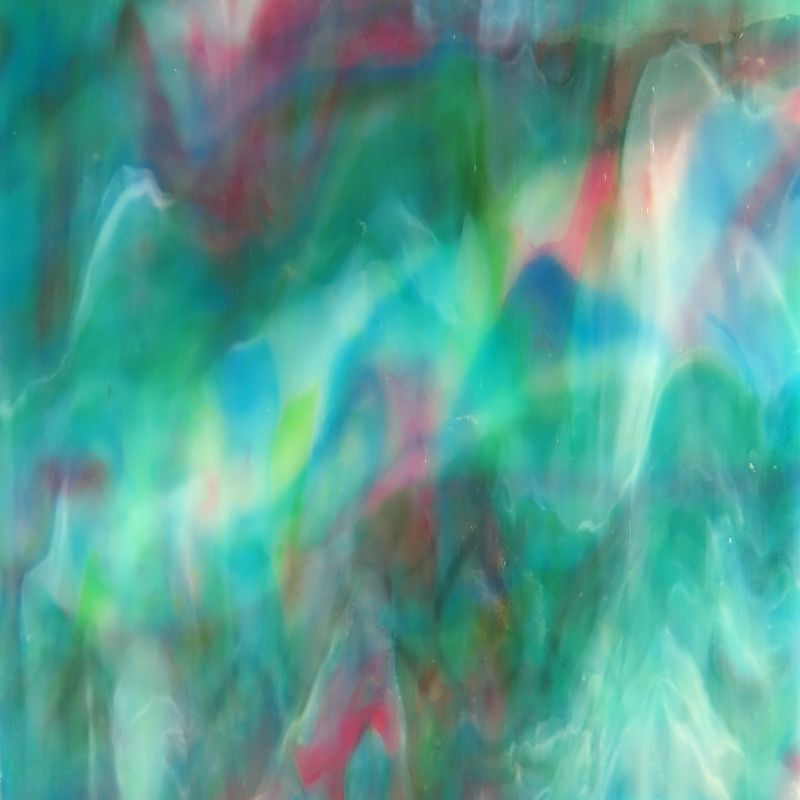 Glass Plate Turquoise Teal Lilac Ripple