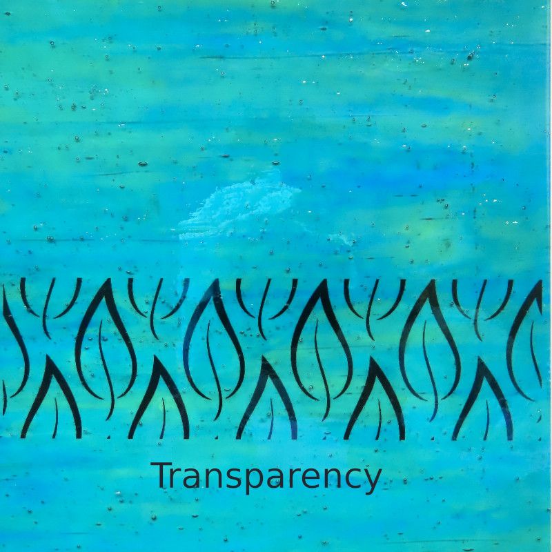 Plaque de Verre Bleu Sarcelle Iridescent