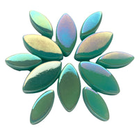 Mosaiksteinen Elipsenform Perle Glas Hell Cyan