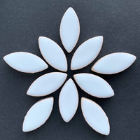 Mosaiksteinen Elipsenform 25mm Weiß