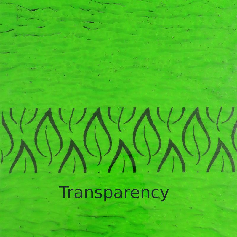 Glass Plate Clear Acid Green Ripple