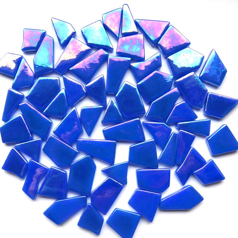 Ottoman Puzzle Iridescente Brillante Blu