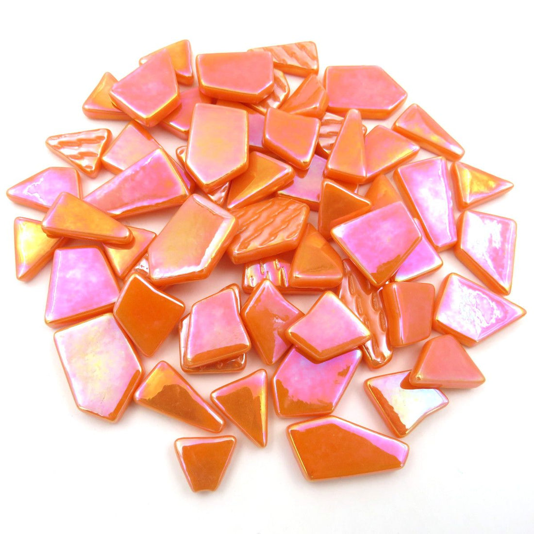 Ottoman Puzzle Iridescente Opale Arancione