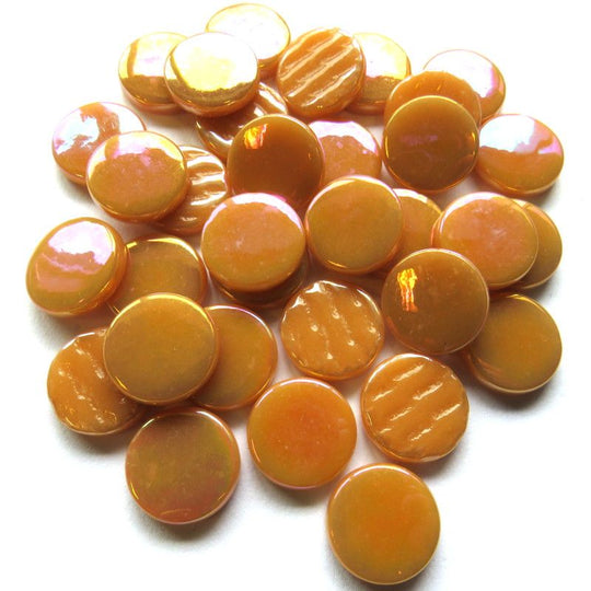 Glas-Pastillen Perle 18mm  Karamell