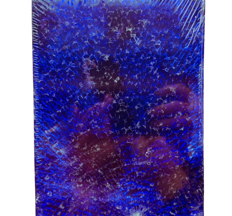 Safety Glas  Blau-Silber