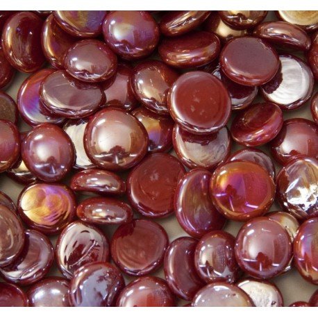 Verre Mosaique - glass mosaic -Glasmosaik-glasmozaïek-Glasdruppels 16-20mm Opaalrood - mosaicshop