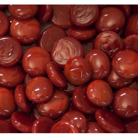 Verre Mosaique - glass mosaic -Glasmosaik-glasmozaïek-Glasdruppels 16-20mm Rood - mosaicshop