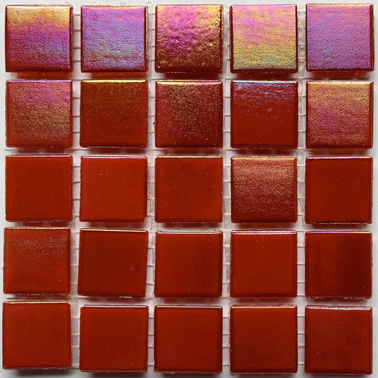 Iridescent Glass Mosaic 20mm  Ruby Red
