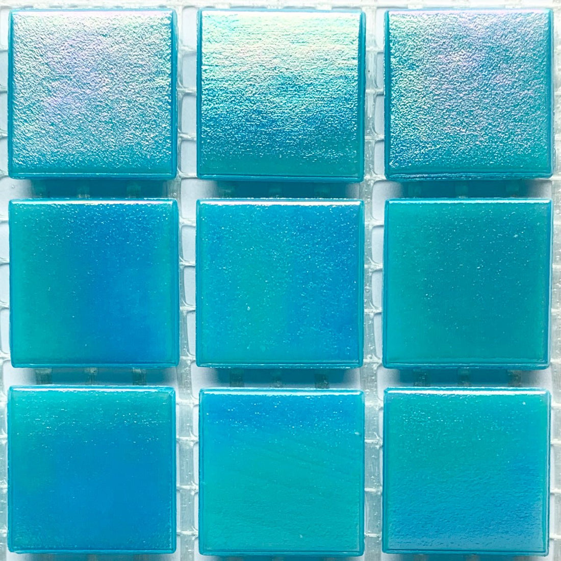 Verre Mosaique - glass mosaic -Glasmosaik-glasmozaïek-Glasmozaiek Iriserend 20mm Zee - mosaicshop