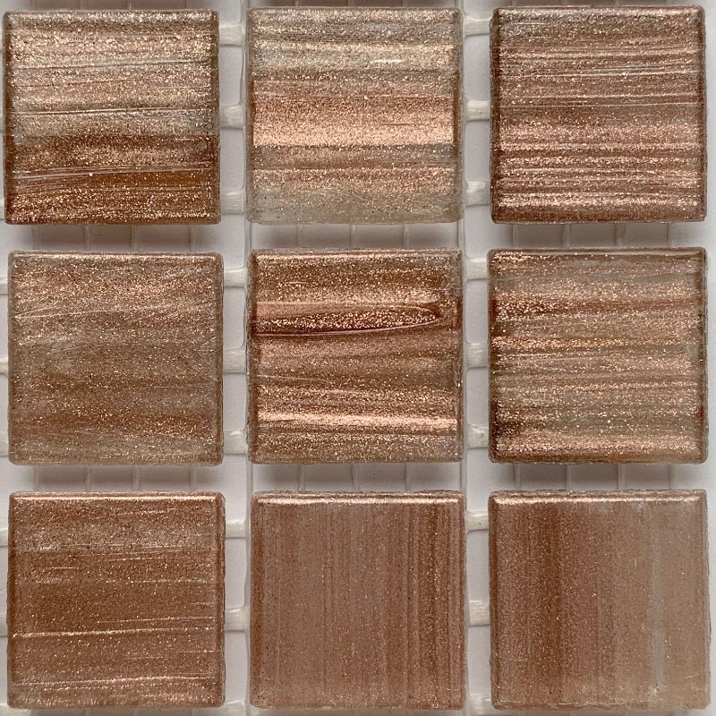 Verre Mosaique - glass mosaic -Glasmosaik-glasmozaïek-Glasmozaiek met Goud Dooradert 20mm Licht Koper - mosaicshop