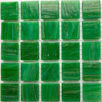 Verre Mosaique - glass mosaic -Glasmosaik-glasmozaïek-Glasmozaiek met Goud Dooradert 20mm Malachiet - mosaicshop