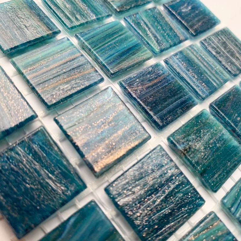 Verre Mosaique - glass mosaic -Glasmosaik-glasmozaïek-Glasmozaiek met Goud Dooradert 20mm Paradijs - mosaicshop