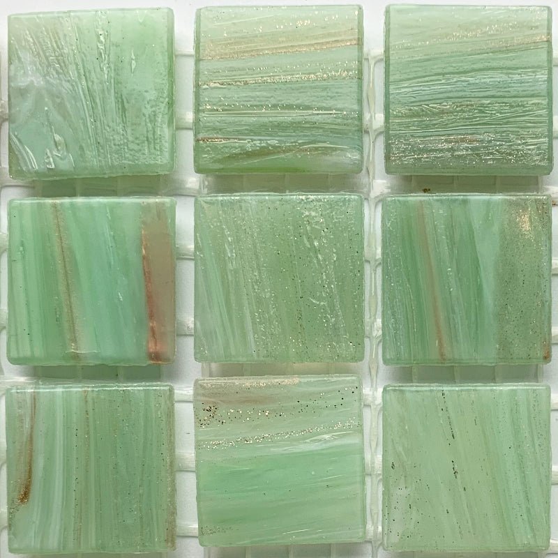 Verre Mosaique - glass mosaic -Glasmosaik-glasmozaïek-Glasmozaiek met Goud Dooradert 20mm Varen - mosaicshop