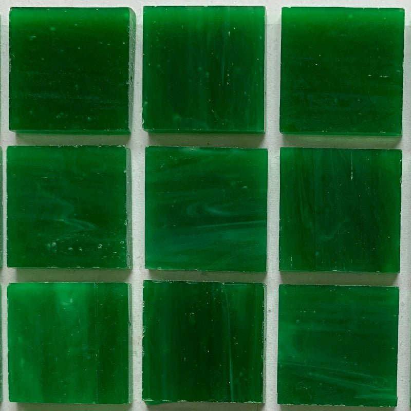 Verre Mosaique - glass mosaic -Glasmosaik-glasmozaïek-Glasmozaiek Tiffany Glacier 20mm Donkergroen - mosaicshop