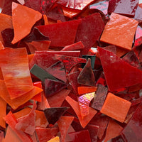 Verre Mosaique - glass mosaic -Glasmosaik-glasmozaïek-Glasscherven Glasscherven Vuurroodmix - mosaicshop