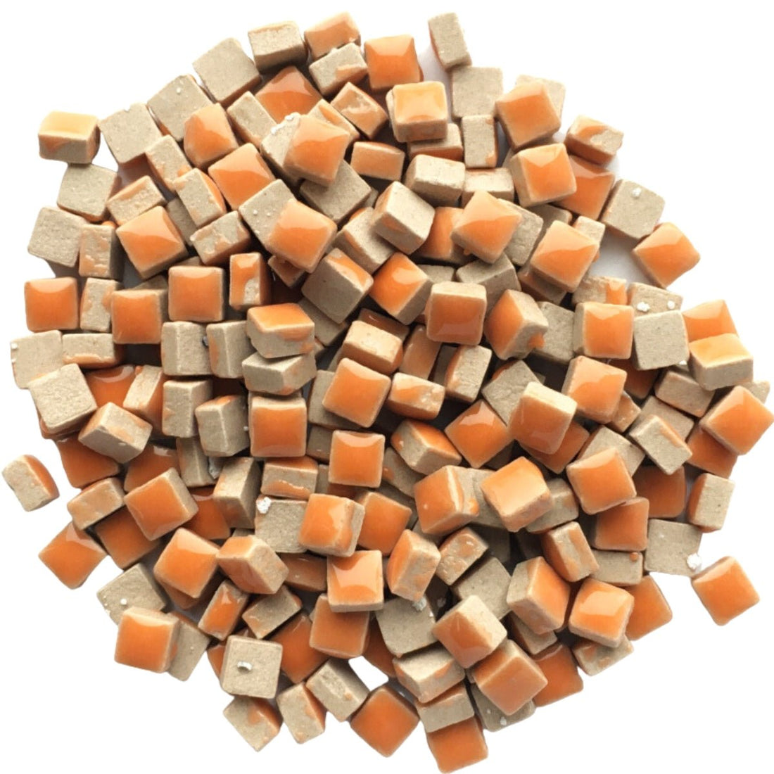 Verre Mosaique - glass mosaic -Glasmosaik-glasmozaïek-Micro Keramiek 5mm Oranje - mosaicshop