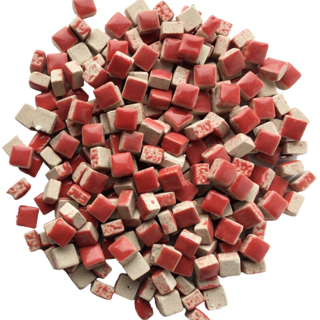 Verre Mosaique - glass mosaic -Glasmosaik-glasmozaïek-Micro Keramiek 5mm Rood - mosaicshop
