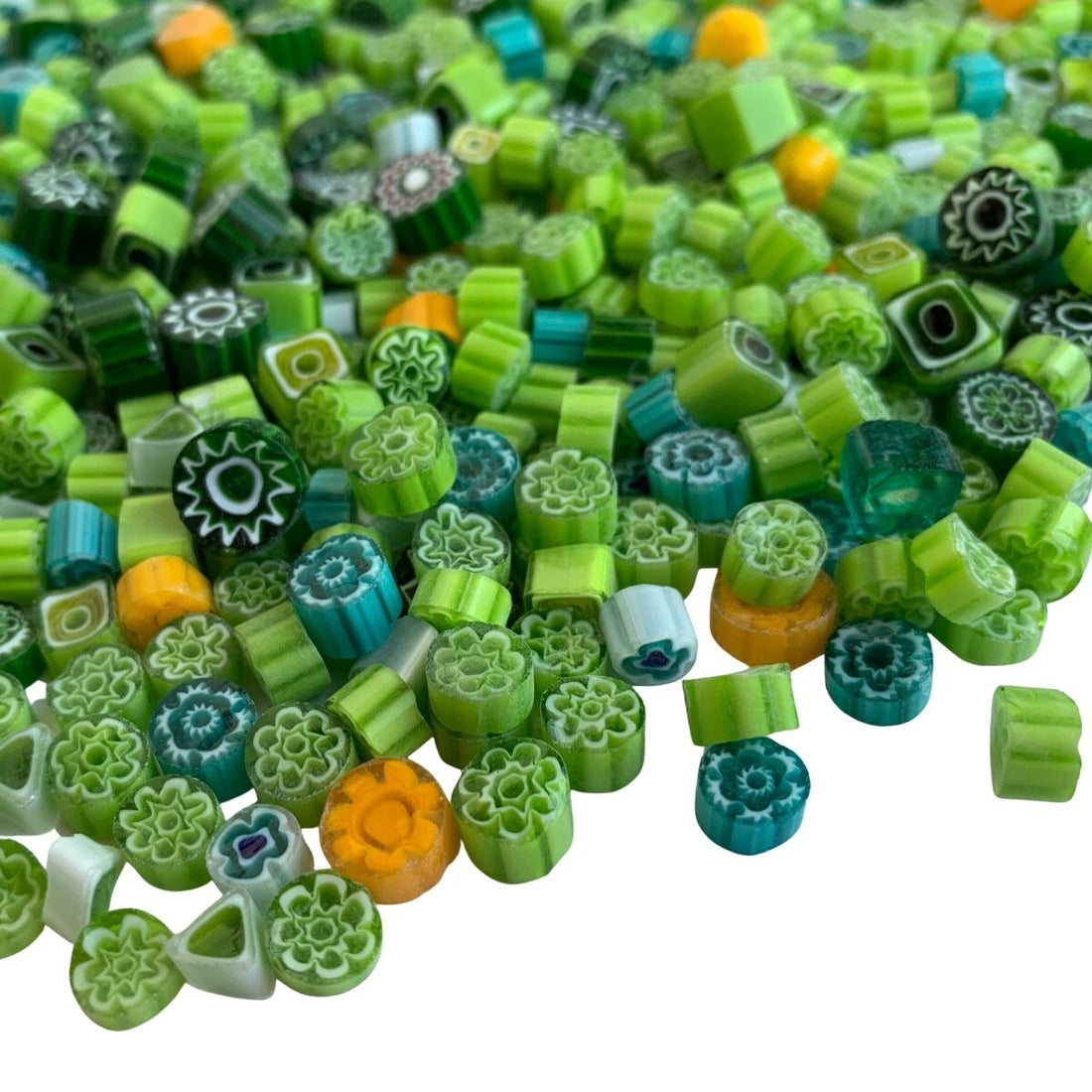 Verre Mosaique - glass mosaic -Glasmosaik-glasmozaïek-Millefiori Groenmix - mosaicshop