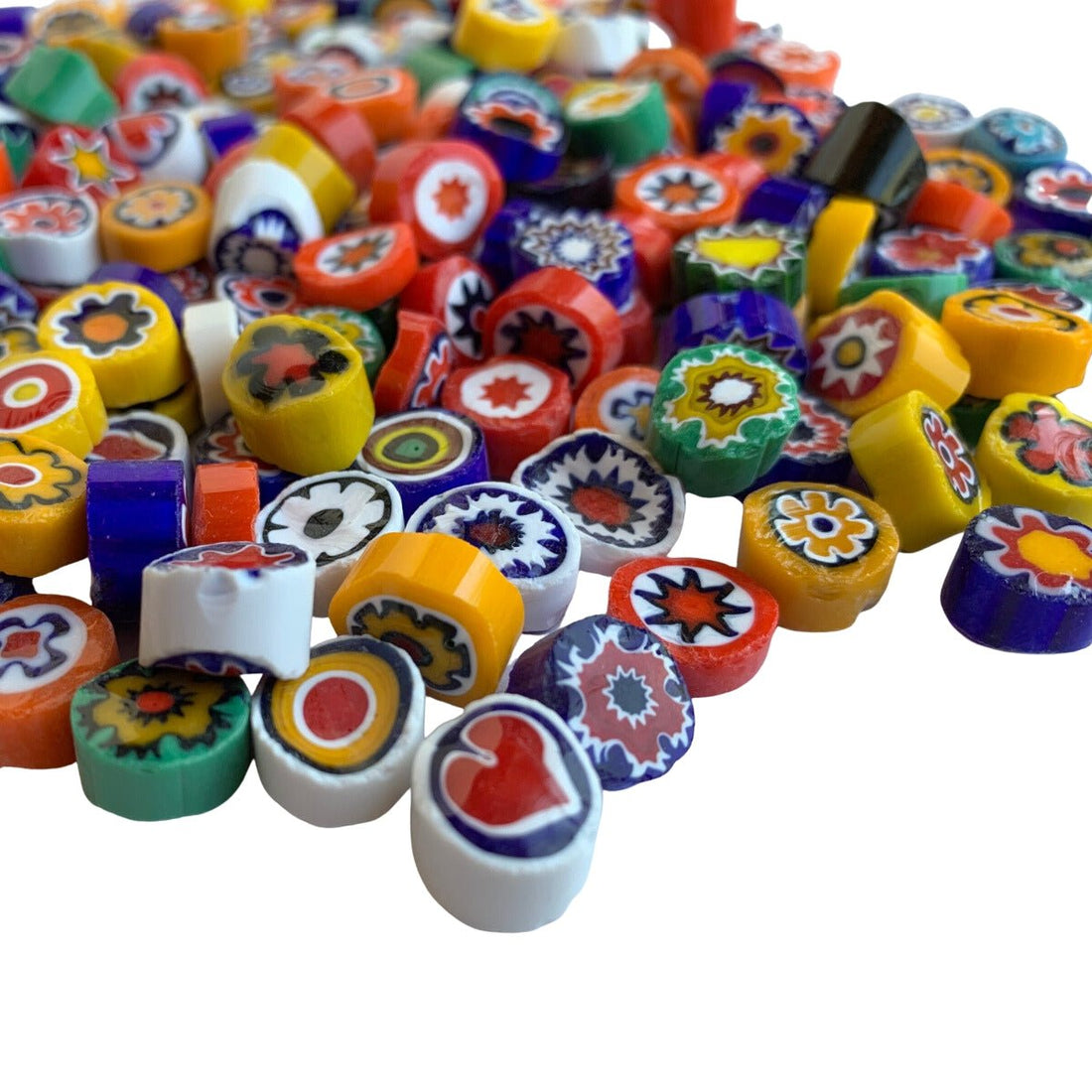 Verre Mosaique - glass mosaic -Glasmosaik-glasmozaïek-Millefiori Kleurmix 11/12 ondoorzichtig - mosaicshop