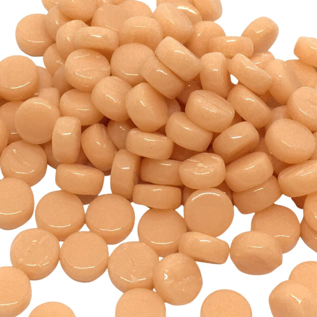 Verre Mosaique - glass mosaic -Glasmosaik-glasmozaïek-Mini Rondjes 8mm Abrikoos - mosaicshop