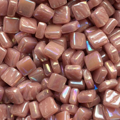 Verre Mosaique - glass mosaic -Glasmosaik-glasmozaïek-Ottoman Parelmoer 8mm Donkerroze - mosaicshop