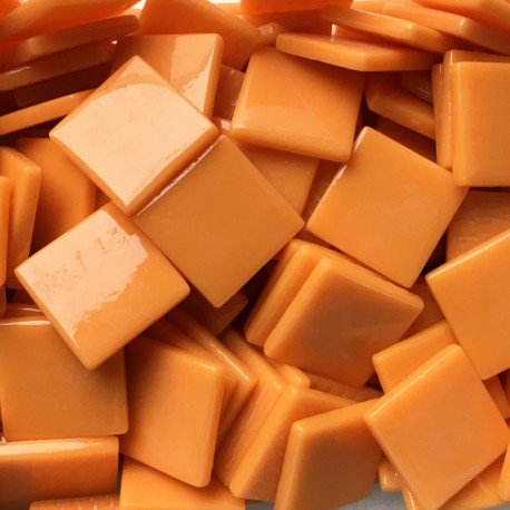 Verre Mosaique - glass mosaic -Glasmosaik-glasmozaïek-Pâte de Verre 25mm Opaaloranje - mosaicshop