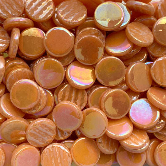 Glas-Pastillen Perle 18mm  Opal Orange