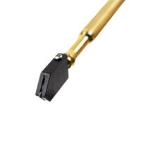 Packshot Brass Handle Oil Filled Glass Cutter-Close up Cuttinghead– yellow