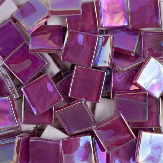 Crystal Wavy Iridescent 20mm Fuchsia