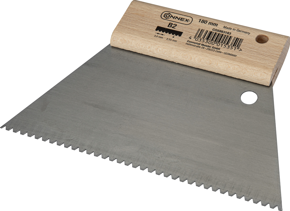 Connex – Notched adhesive spreader – 180 mm – B2 2,9 × 2,7 mm
