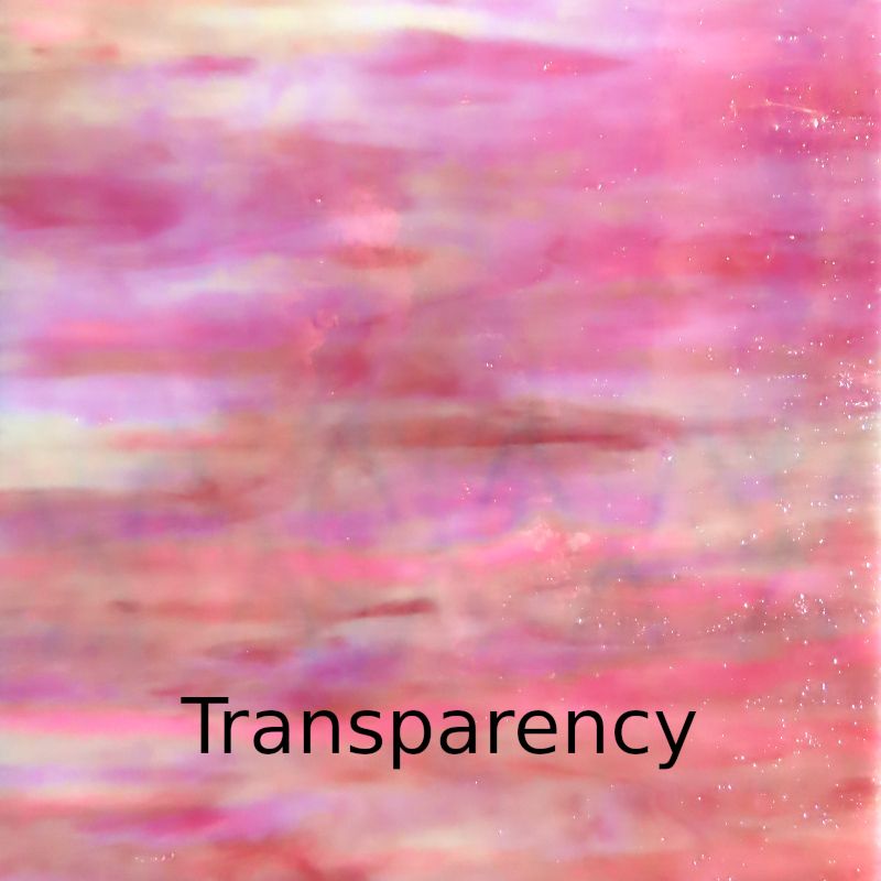 Lastra di vetro rosa iridescente