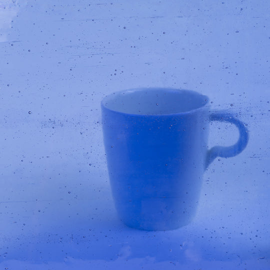 Lastra di vetro mezza blu