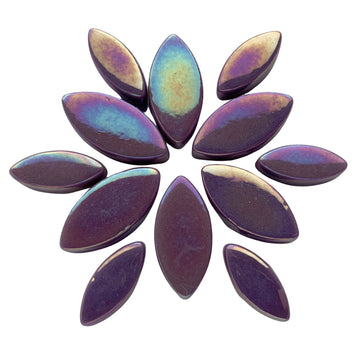 Mosaiksteinen Elipsenform Perle Glas  Magenta