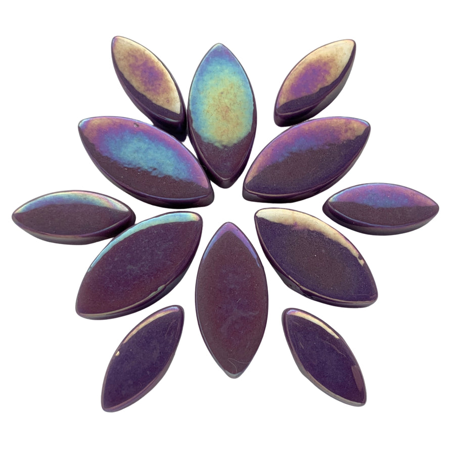 Mosaiksteinen Elipsenform Perle Glas  Magenta