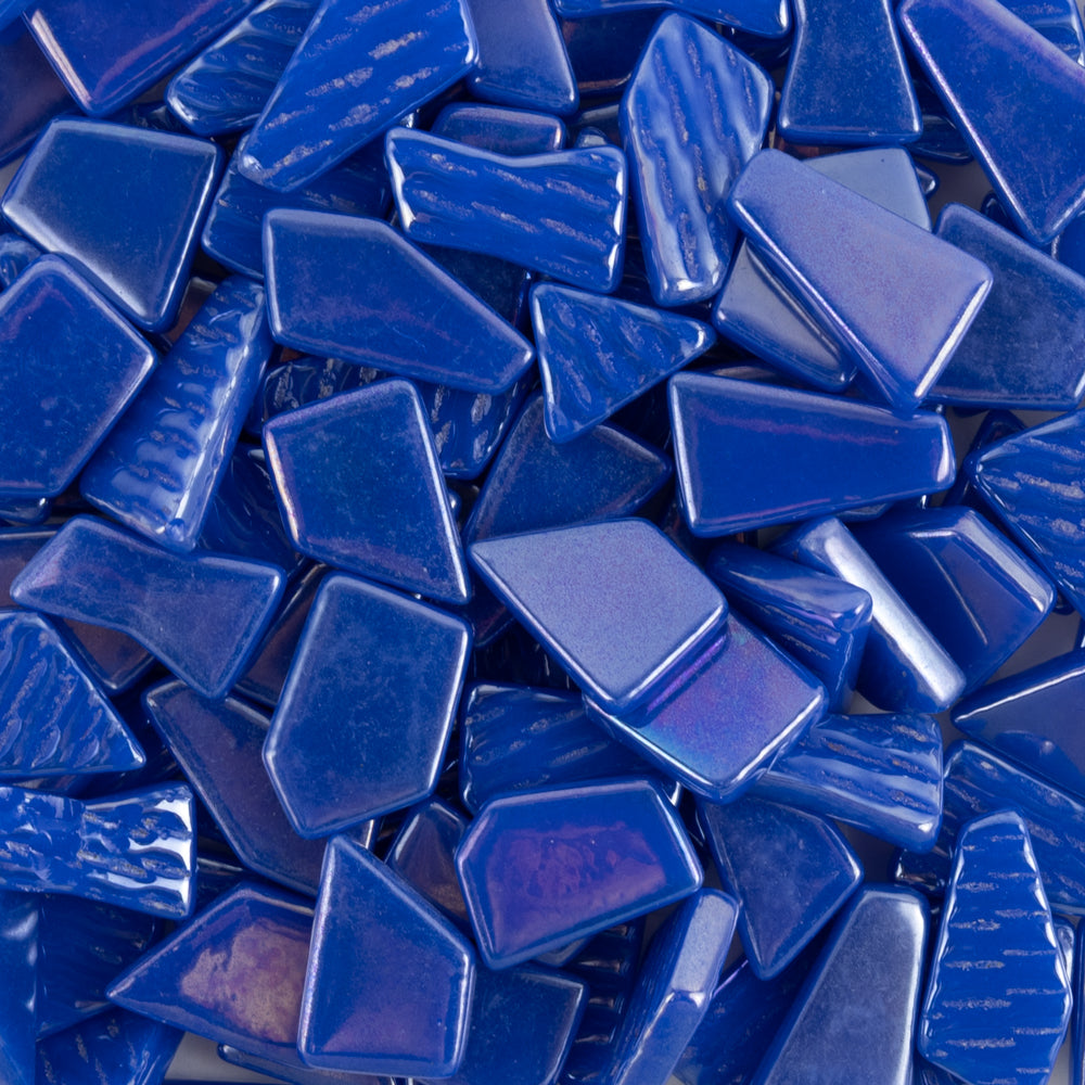 Ottoman Puzzles Iridiscente Azul Brillante
