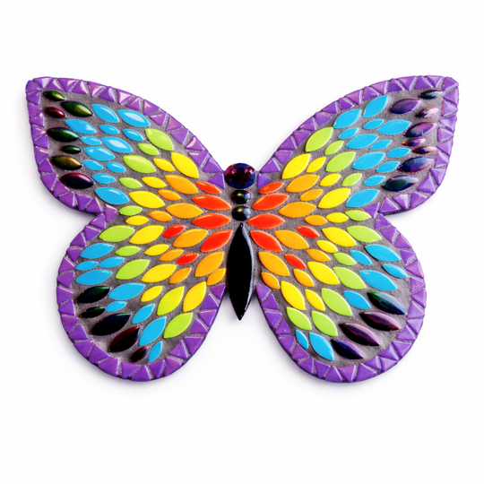 Farfalla arcobaleno blu 25 cm