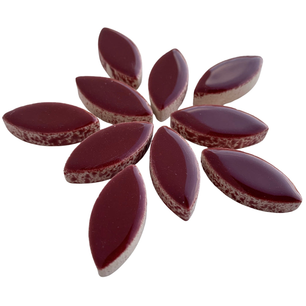 Mosaiksteinen Elipsenform 25mm  Merlot