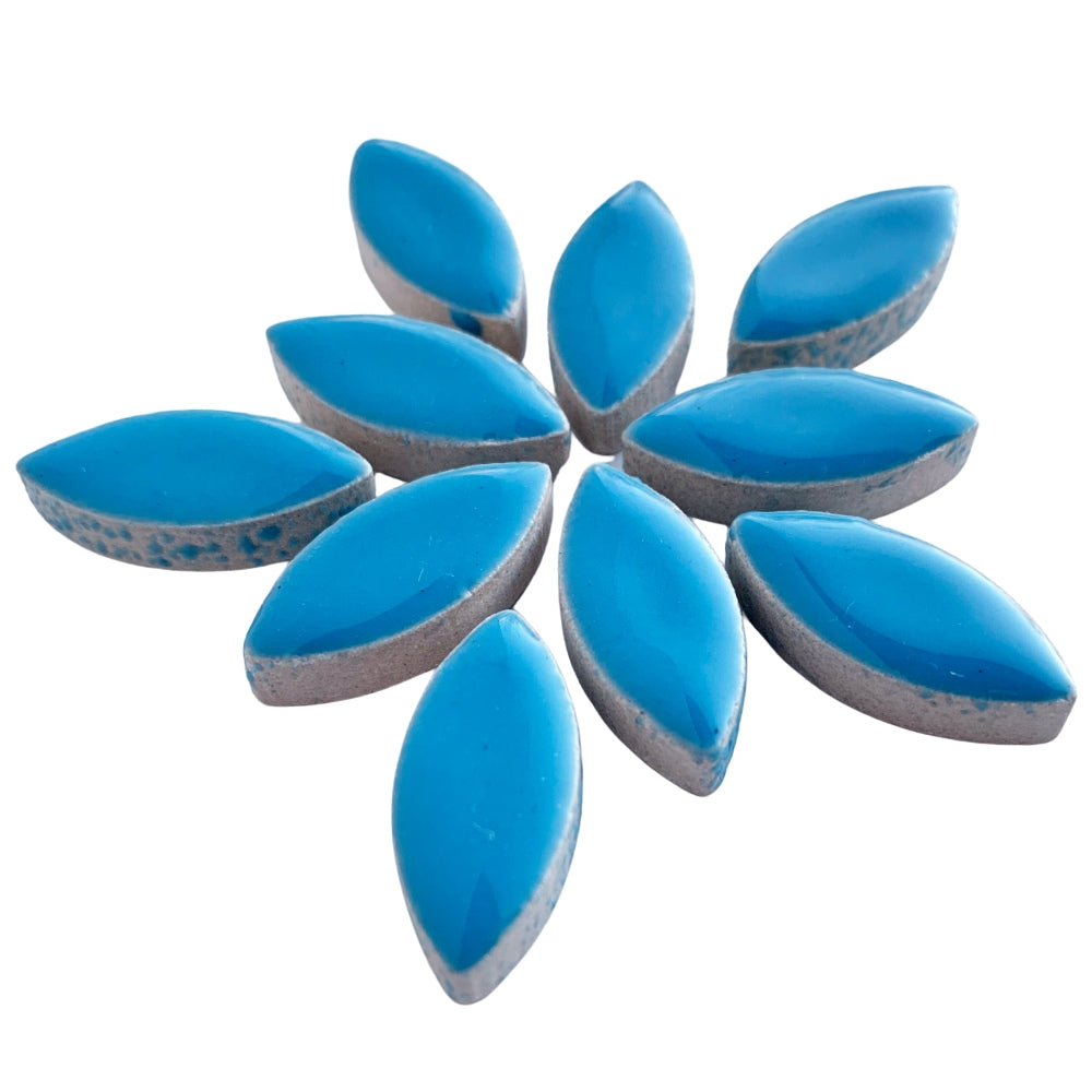 Mosaiksteinen Elipsenform 25mm  Blau
