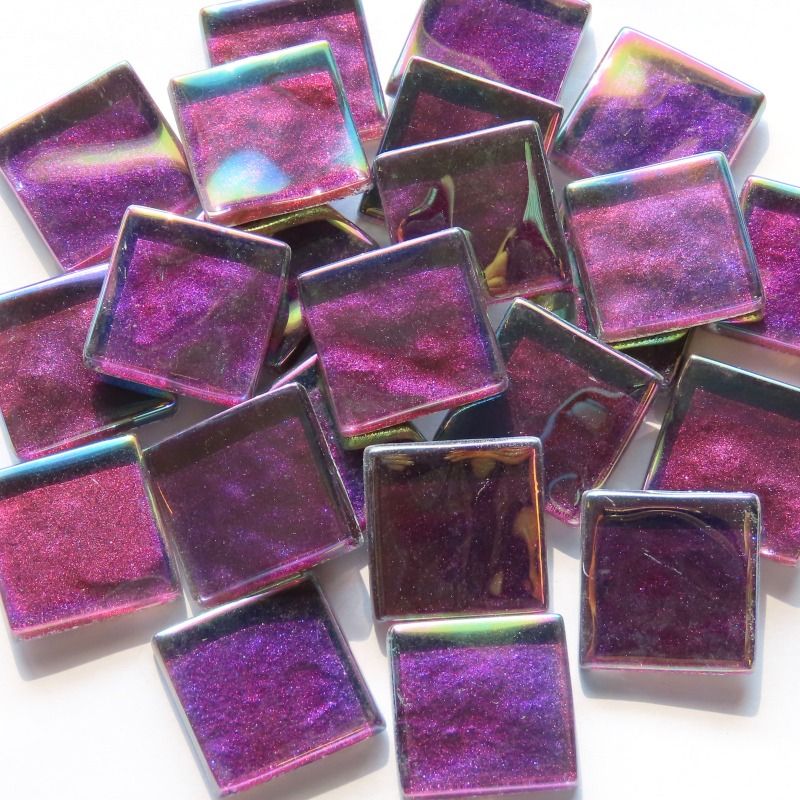 Crystal Wavy Irisierend 20mm Brombeer Lila