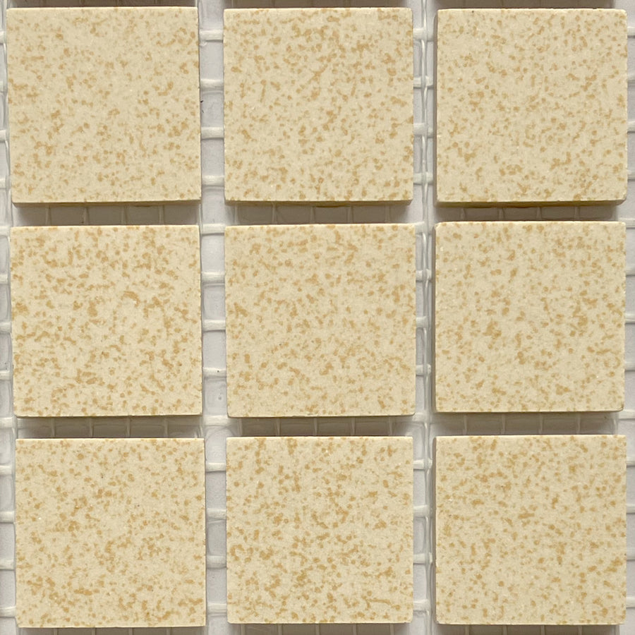 Winckelmans Jaune 202 Mouchetés – tessere di mosaico opache da 20x20 mm su rete