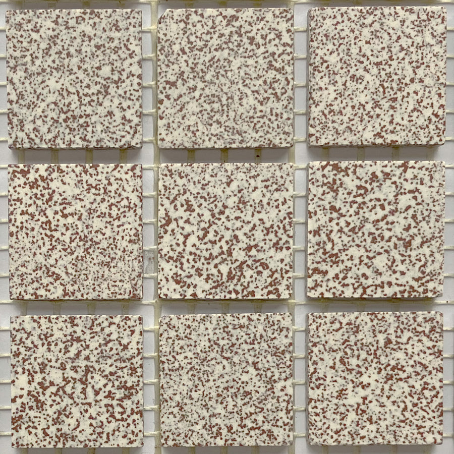 Winckelmans Rouge 210 Mouchetés – matte Mosaikfliesen im Format 20x20 mm auf Netz