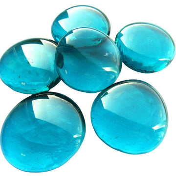 Gocce di vetro XL 30-36mm Cristallo ciano