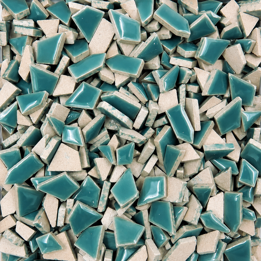 Mini Keramik-Puzzles Phthalogrün