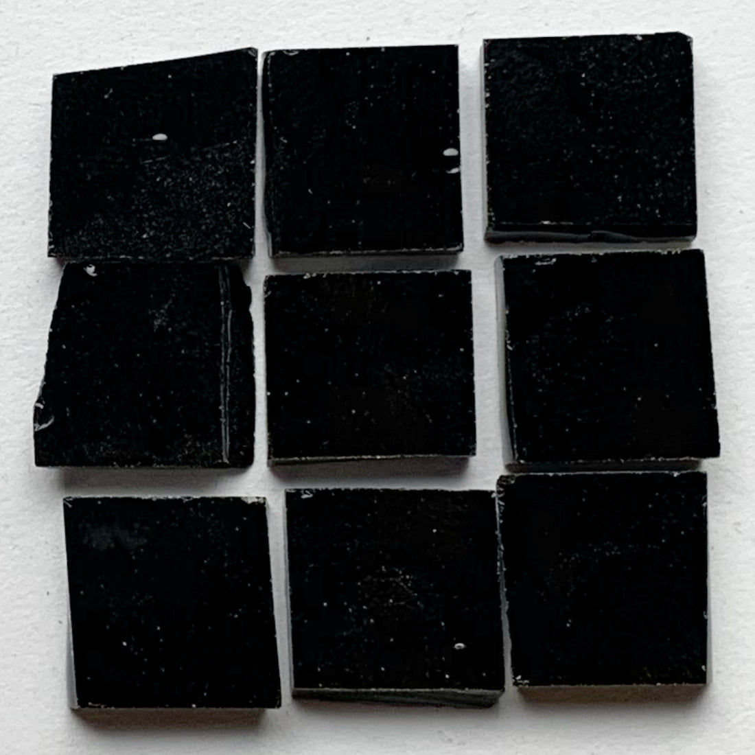 Detail of Tiffany Glacier Slate with nine glass tiles
