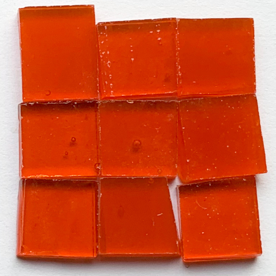 Detailansicht von Tiffany Glacier Orange mit neun Glasplättchen