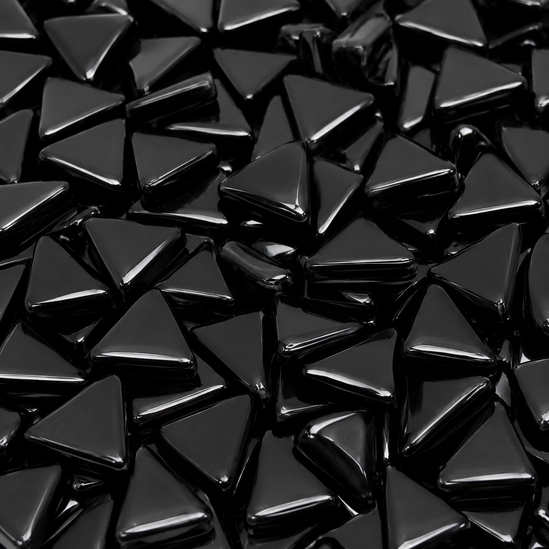 Mini Glass Mosaic Triangle Opal Black