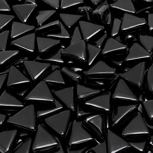 Mini Glasmosaik Dreieck Opal Schwarz