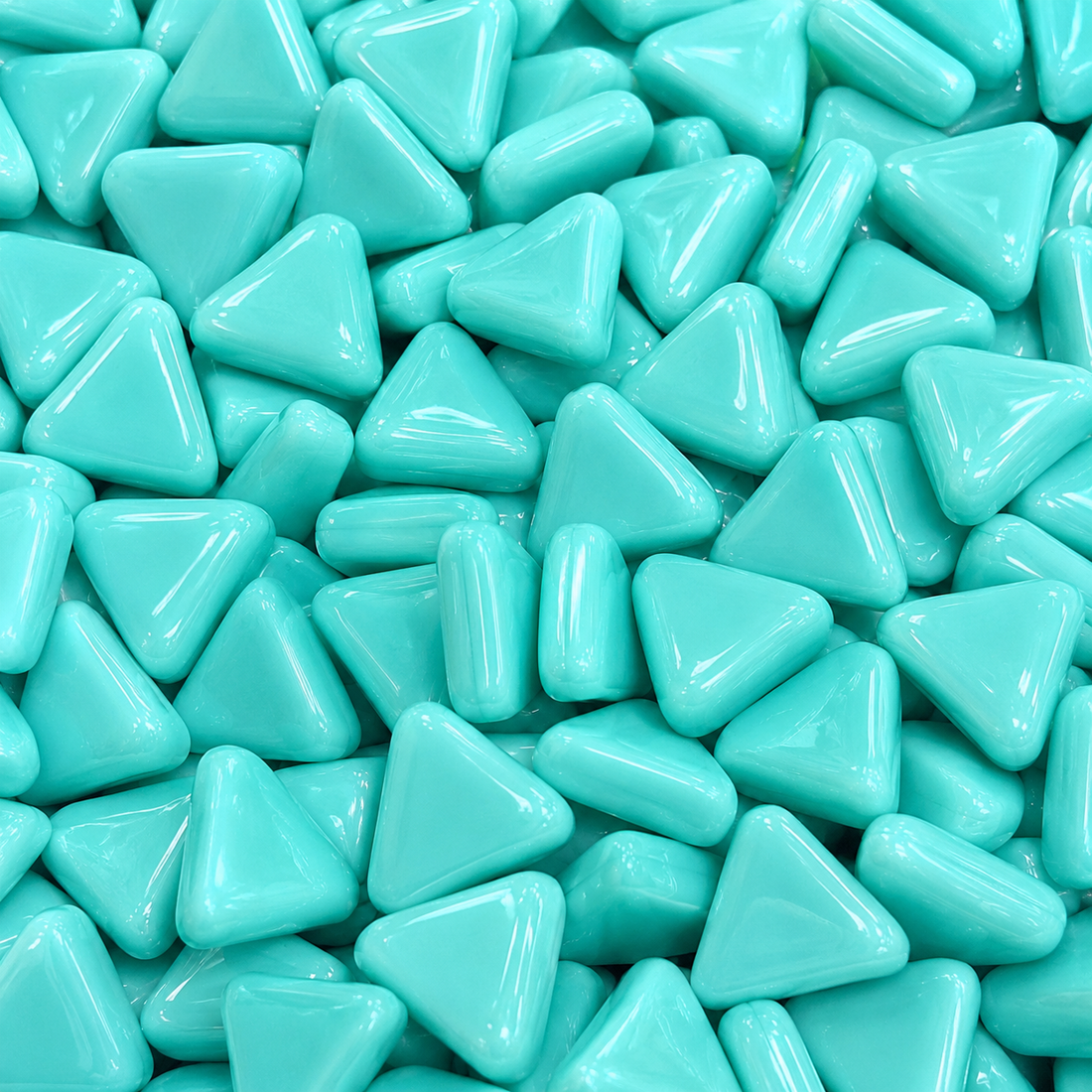 Mini Glass Mosaic Triangle Half Cyan